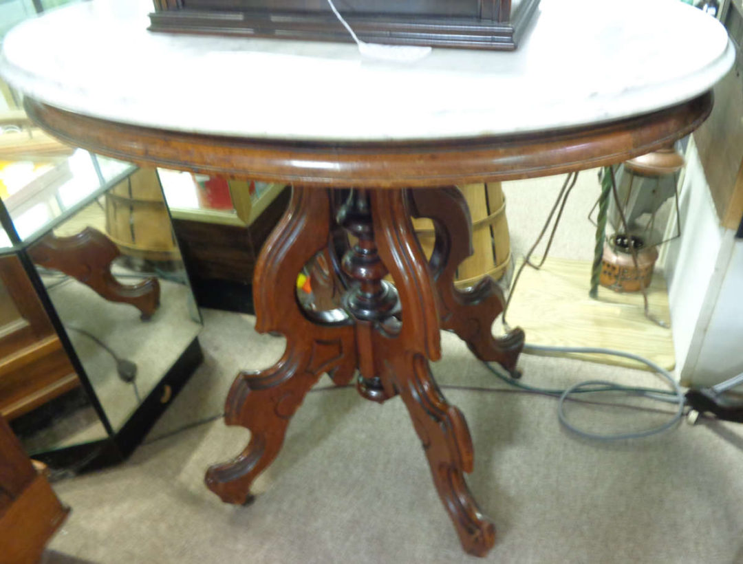 oval marble top kitchen table